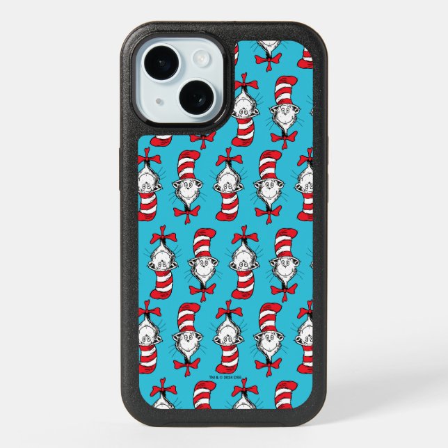 Cat In The Hat Pattern iPhone 15 Case (Back)