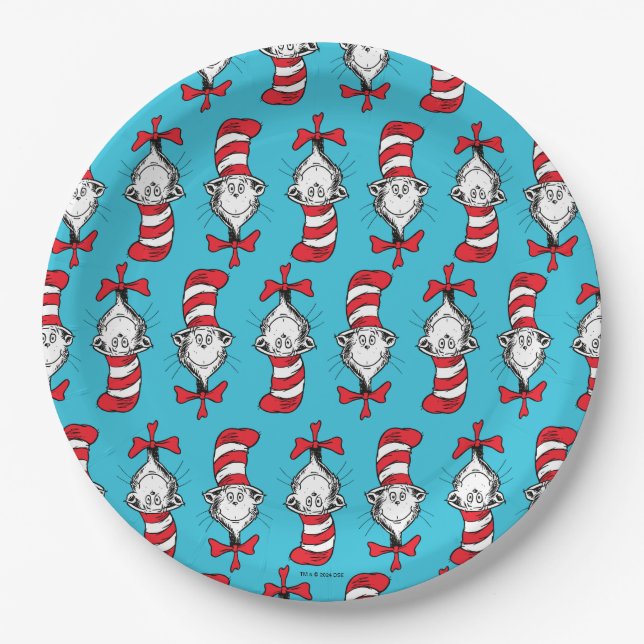 Cat In The Hat Pattern Paper Plates (Front)