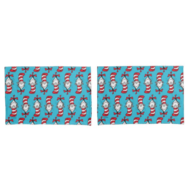 Cat In The Hat Pattern Pillow Case (Front-Set)