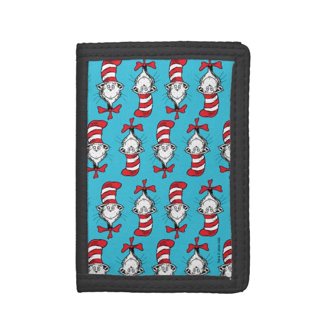 Cat In The Hat Pattern Trifold Wallet (Front Vertical)