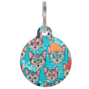 Cat in the hat pet ID tag