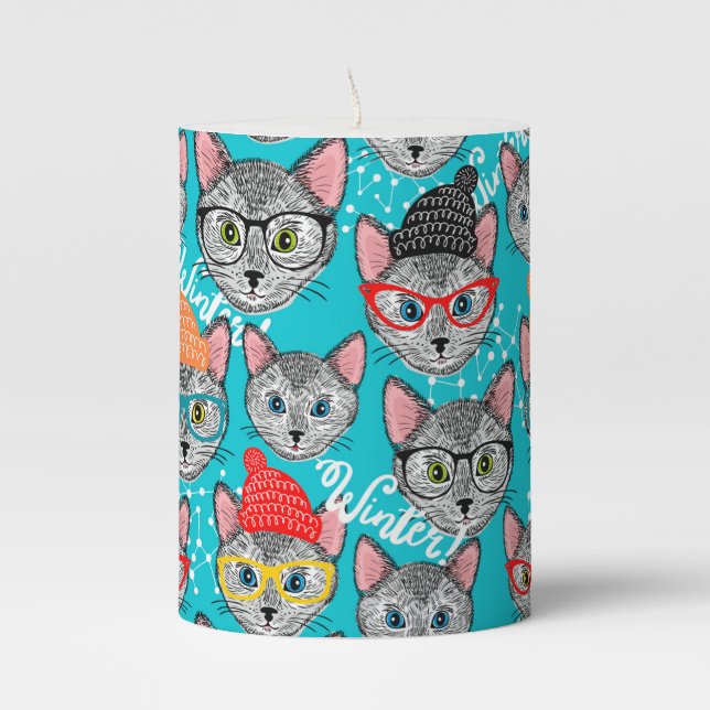 Cat in the hat pillar candle (Front)