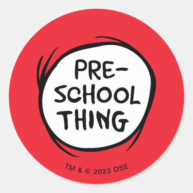 Cat in the Hat | Preschool Thing Classic Round Sticker (Front)