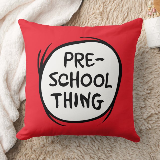 Cat in the Hat | Preschool Thing Throw Pillow (Blanket)