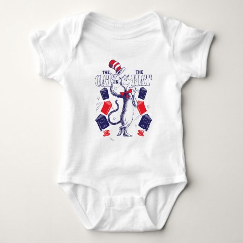 Cat In the Hat  Reading Books Baby Bodysuit