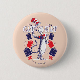 Cat In the Hat Reading Books Button