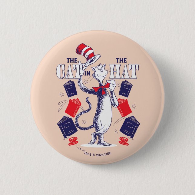 Cat In the Hat | Reading Books Button (Front)