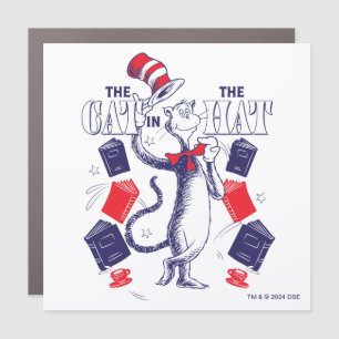 Cat In the Hat Reading Books Car Magnet