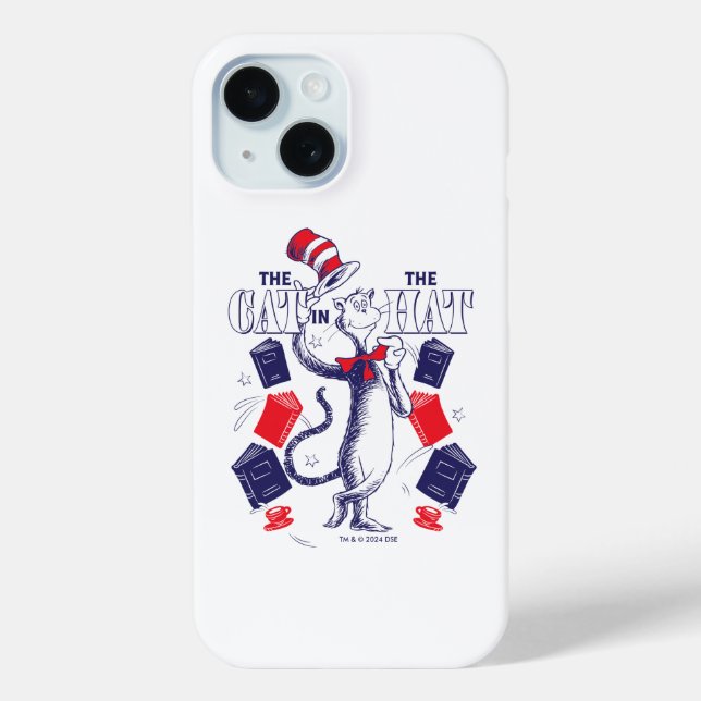 Cat In the Hat | Reading Books Case-Mate iPhone Case (Back)
