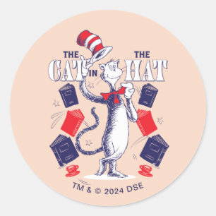 Cat In the Hat Reading Books Classic Round Sticker
