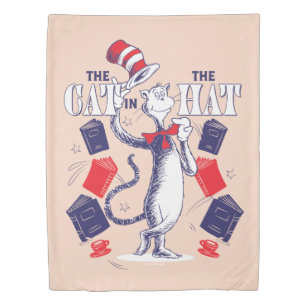 Cat In the Hat Reading Books Duvet Cover