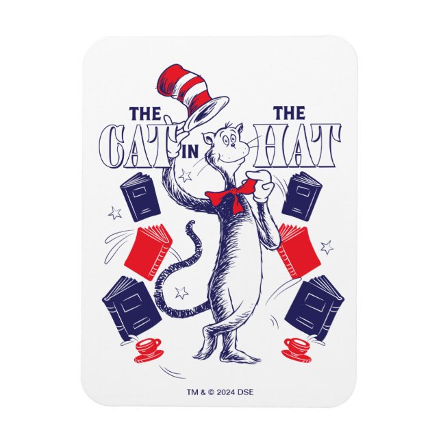 Cat In the Hat | Reading Books Magnet (Vertical)