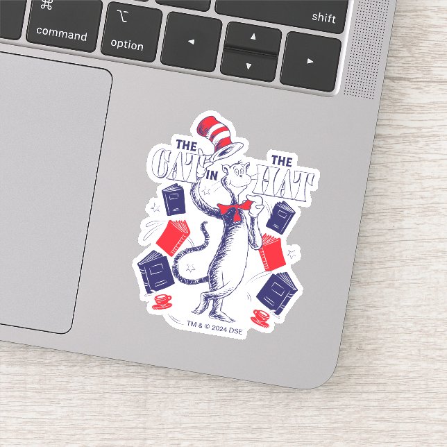 Cat In the Hat | Reading Books Sticker (Detail)