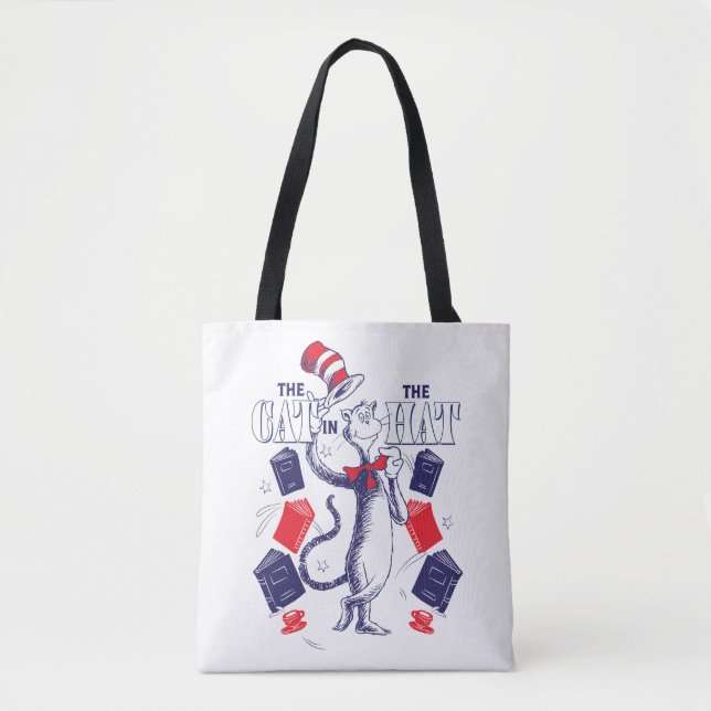 Cat In the Hat | Reading Books Tote Bag (Front)