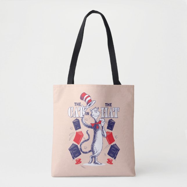 Cat In the Hat | Reading Books Tote Bag (Front)