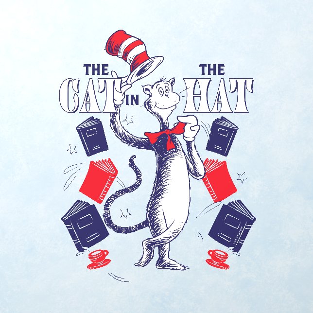 Cat In the Hat | Reading Books Wall Decal (Insitu 1)