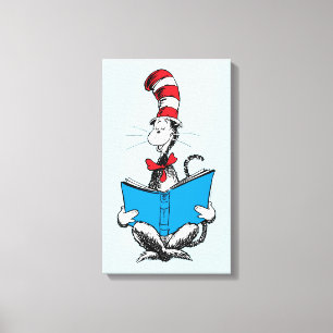 Cat in the Hat Reading Canvas Print