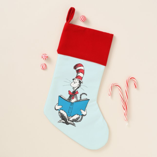 Cat in the Hat Reading Christmas Stocking (Front)