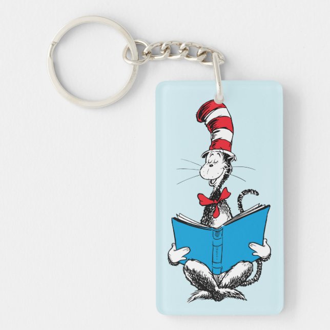 Cat in the Hat Reading Keychain (Front)