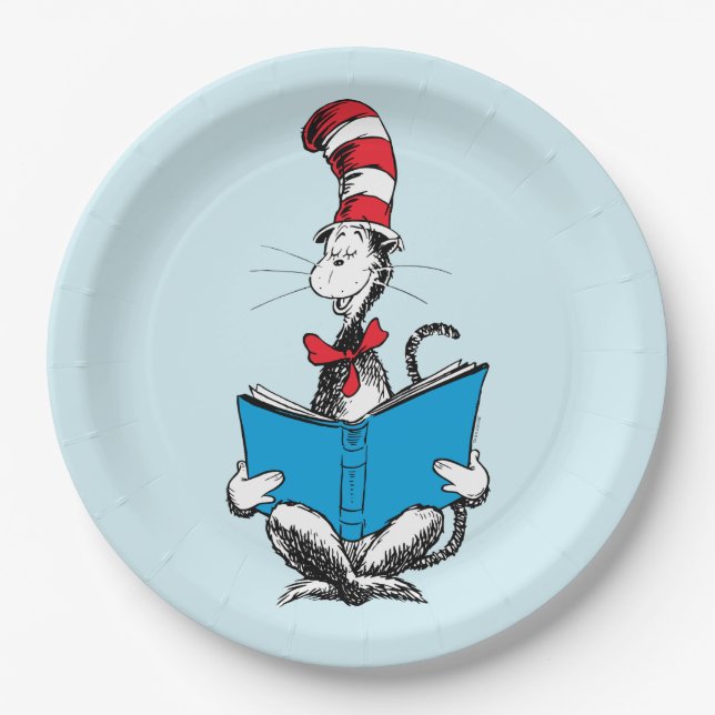 Cat in the Hat Reading Paper Plates (Front)