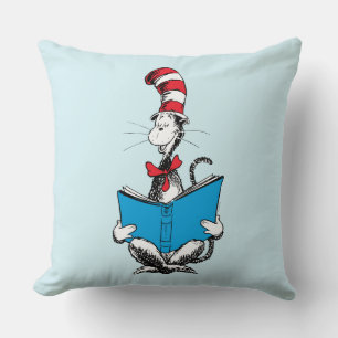 Cat in the Hat Reading Throw Pillow