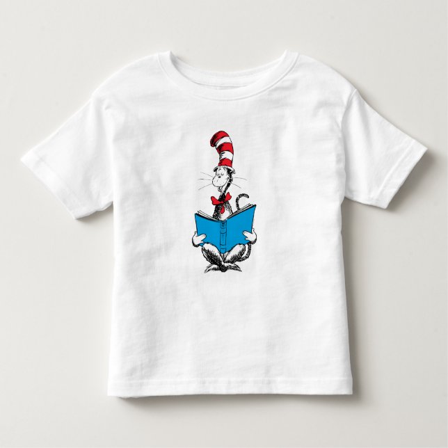 Cat in the Hat Reading Toddler T-shirt (Front)
