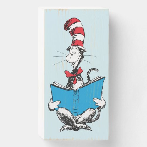 Cat in the Hat Reading Wooden Box Sign