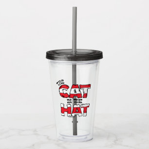 Cat In the Hat Red & White Striped Text Acrylic Tumbler
