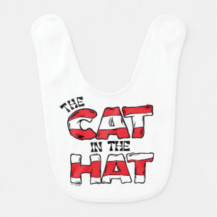 Cat In the Hat Red & White Striped Text Baby Bib