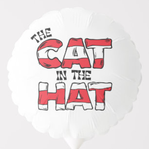Cat In the Hat Red & White Striped Text Balloon
