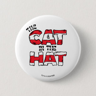Cat In the Hat   Red & White Striped Text Button