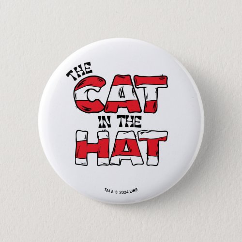 Cat In the Hat  Red  White Striped Text Button