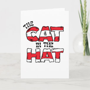 Cat In the Hat Red & White Striped Text Card