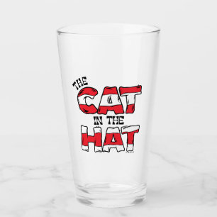 Cat In the Hat Red & White Striped Text Glass