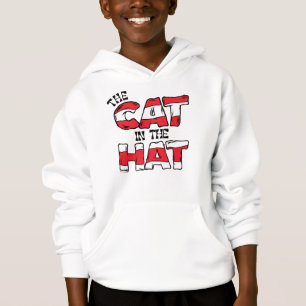 Cat In the Hat   Red & White Striped Text Hoodie