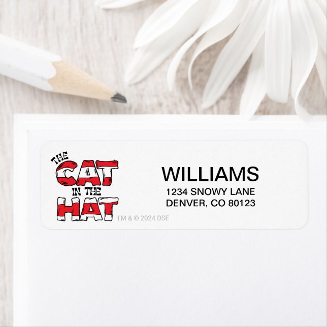 Cat In the Hat | Red & White Striped Text Label (Insitu)