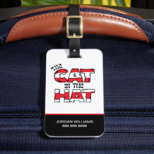 Cat In the Hat Red & White Striped Text Luggage Tag