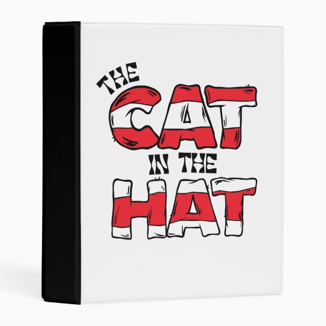 Cat In the Hat | Red & White Striped Text Mini Binder (Front/Spine)