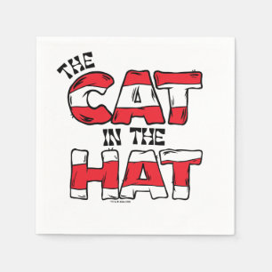 Cat In the Hat Red & White Striped Text Napkins