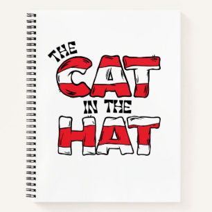 Cat In the Hat Red & White Striped Text Notebook