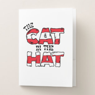 Cat In the Hat Red & White Striped Text Pocket Folder