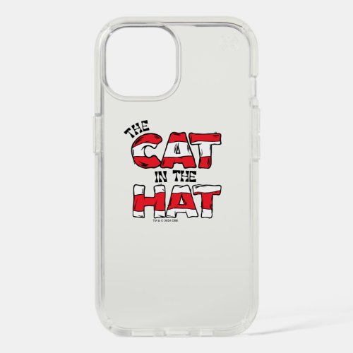 Cat In the Hat  Red  White Striped Text iPhone 15 Case