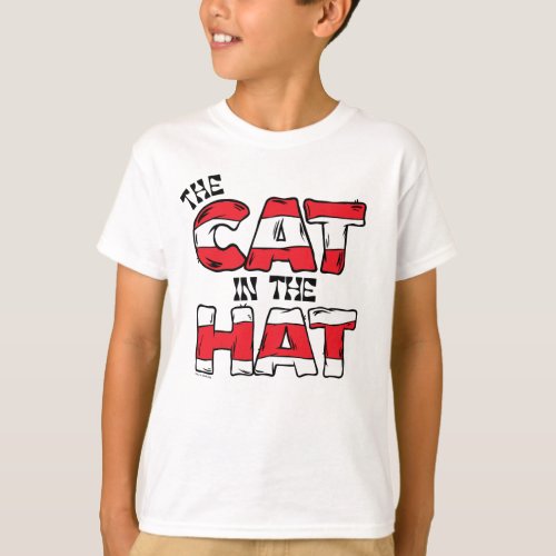 Cat In the Hat  Red  White Striped Text T_Shirt