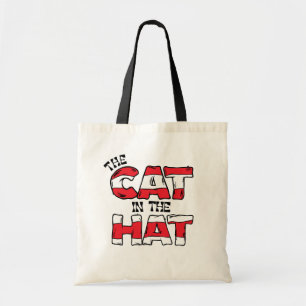 Cat In the Hat   Red & White Striped Text Tote Bag