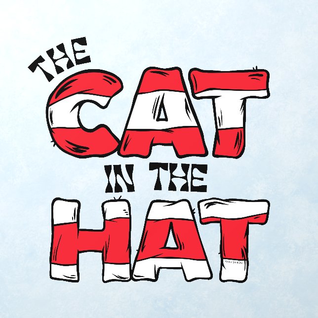 Cat In the Hat | Red & White Striped Text Wall Decal (Insitu 1)