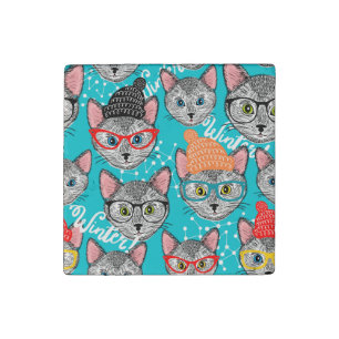 Cat in the hat stone magnet