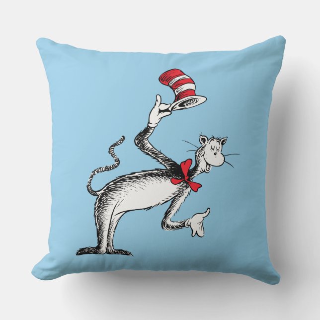 Cat in the Hat Takes A Bow Throw Pillow (Front)