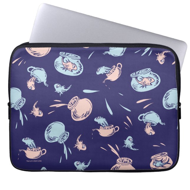 Cat In The Hat | The Fish Pattern Laptop Sleeve (Front)