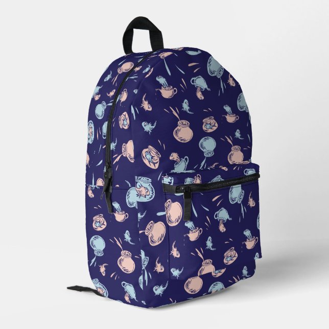 Cat In The Hat | The Fish Pattern Printed Backpack (Back Corner Left)