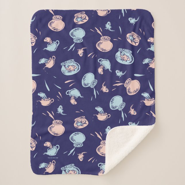 Cat In The Hat | The Fish Pattern Sherpa Blanket (Front)